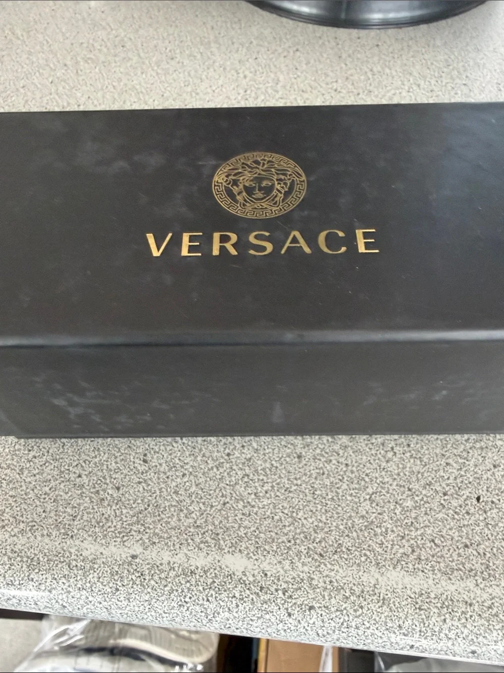 Versace Black Men's Sunglasses with Dark Lenses